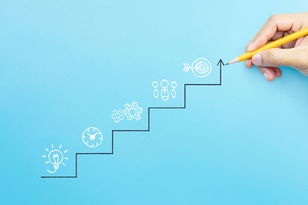 milestones staircase reaching goals